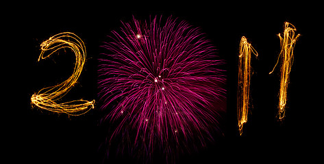 Image showing 2011 sparklers with zero as pink firework