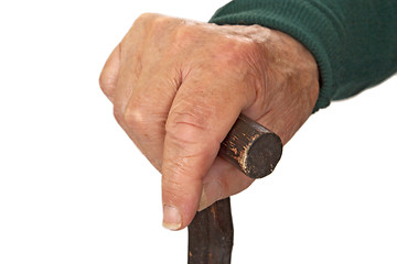 Image showing Walking stick in hand