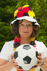 Image showing Female soccer Fan