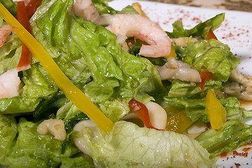 Image showing Salad made of seafood        