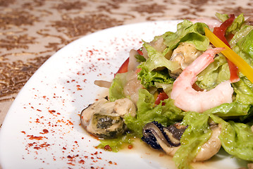 Image showing Salad made of seafood        