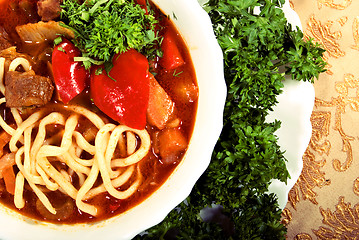 Image showing Hot appetizing soup     