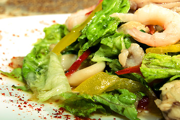 Image showing Salad made of seafood        