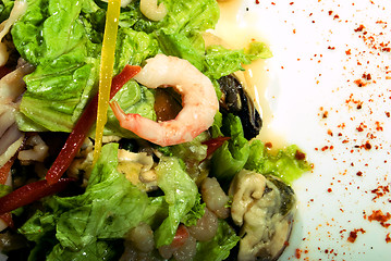 Image showing Salad made of seafood        