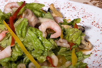 Image showing Salad made of seafood        