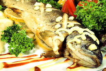 Image showing Baked fish  