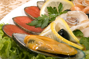 Image showing Dish with seafood     