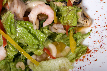 Image showing Salad made of seafood        