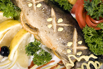 Image showing Baked fish  