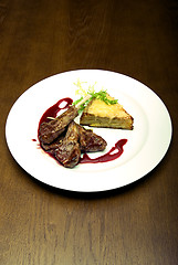 Image showing Fried meat  on white plate  