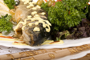 Image showing Baked fish  