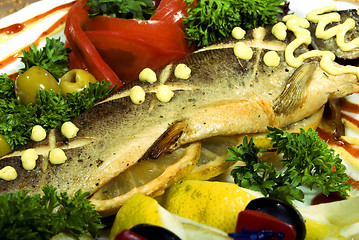 Image showing Baked fish  