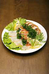 Image showing Appetizer made of meat and fish     