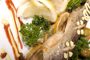 Image showing Baked fish  