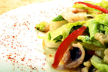 Image showing Salad made of seafood        