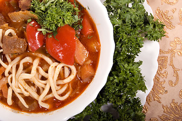 Image showing Hot appetizing soup      