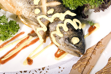 Image showing Baked fish  