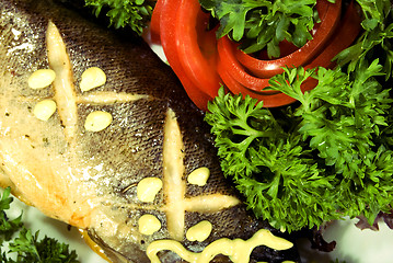 Image showing Baked fish  