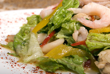 Image showing Salad made of seafood        