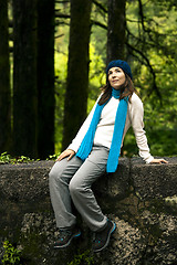 Image showing Woman in nature thinking