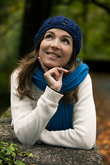 Image showing Beautiful young woman in nature