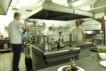 Image showing Kitchen with staff    