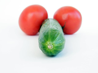 Image showing Cucumber and tomatoes   