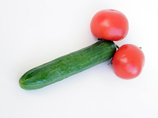 Image showing Cucumber and tomatoes    