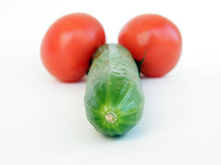 Image showing Cucumber and tomatoes    