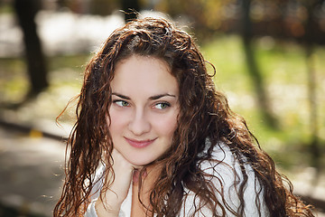 Image showing Cute curly woman