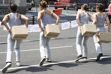 Image showing Dancers with cartons