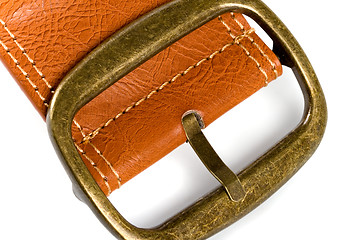 Image showing brown belt with bronze buckle