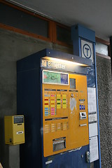 Image showing Old subway ticket machine