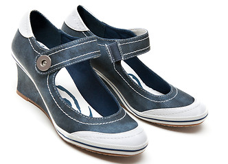 Image showing Pair of the fabrics loafer