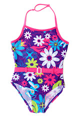 Image showing Baby colour swimsuit in red belt
