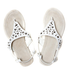 Image showing Leather feminine sandals