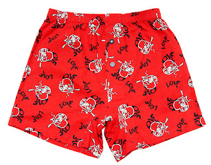 Image showing Red male undershorts with inscription love