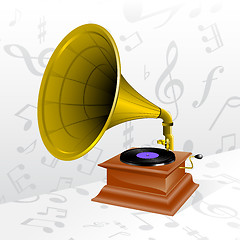 Image showing Vector retro gramophone