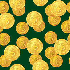 Image showing Abstract seamless pattern with dollar coins