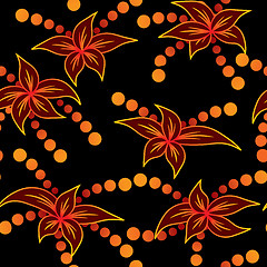 Image showing Abstract flame-flowers background