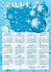 Image showing Calendar grid of 2011 year