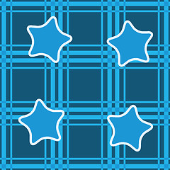 Image showing Abstract seamless background with blue stars