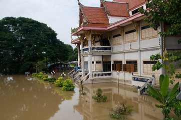 Image showing Flooded temple in Thailand