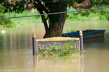 Image showing Submerged sign in Thailand