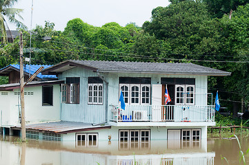 Image showing Flooded house in Thailand