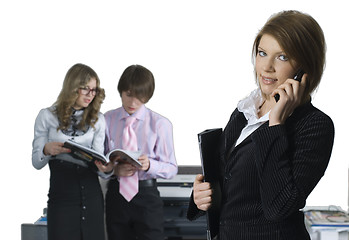 Image showing Businesswoman with her team