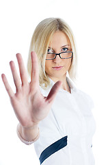 Image showing Girl with stop gesture