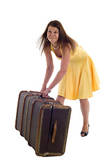 Image showing Girl with suitcase