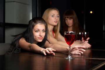 Image showing Young women in a bar
