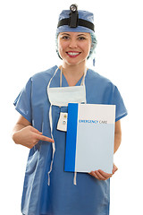 Image showing Surgeon or nurse holding information